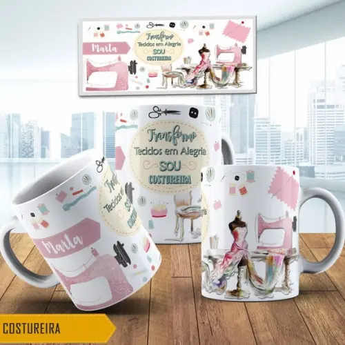 Caneca costureira presente costureira lembrança costureira