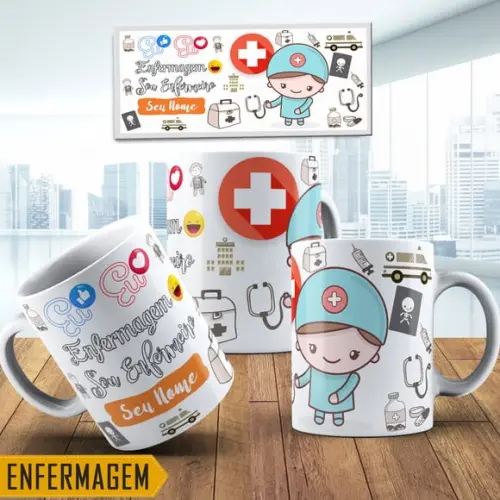 Caneca Enfermagem Enfermeiro lembrança enfermeiro
