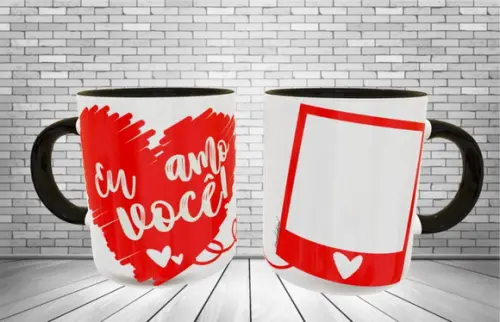 Caneca eu amo você presente personalizado com foto amor