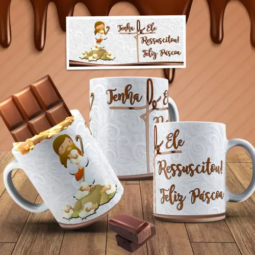 Caneca Fé Ele Ressuscitou Páscoa Evangélico Presente Páscoa