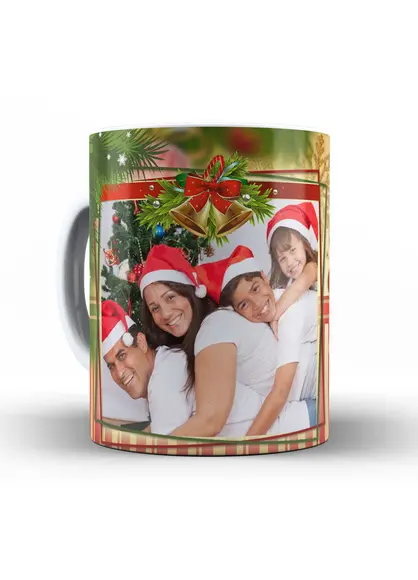 Caneca Feliz natal com fotos Lançamento exclusivo ref 01