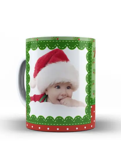 Caneca Feliz natal com sua foto exclusiva