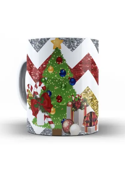 Caneca Feliz natal e próspero ano novo com sua foto