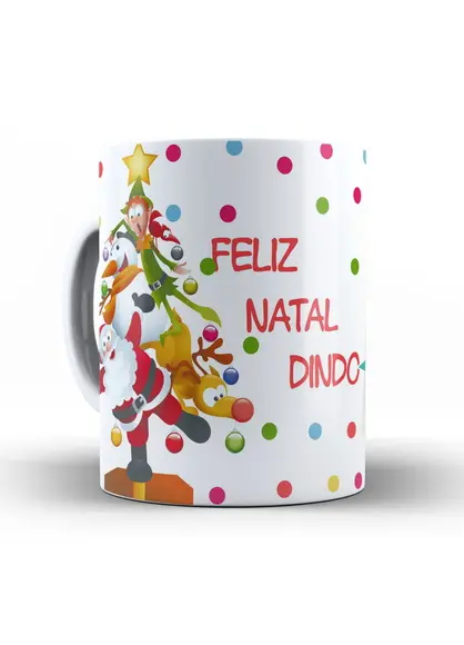 Caneca Feliz natal Dindo com sua foto