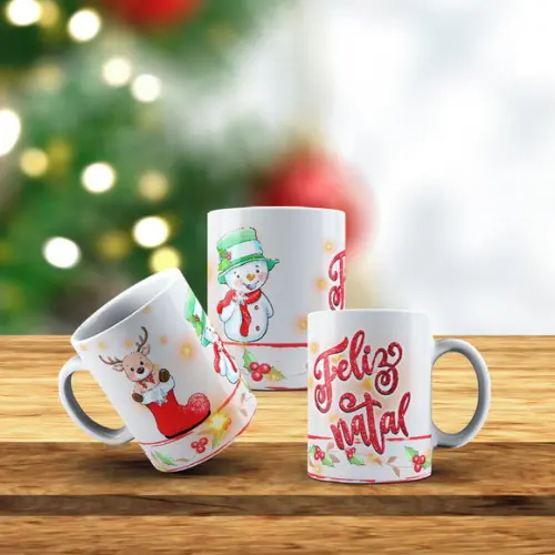 Caneca Feliz Natal Presente de Natal Lembrança Natalina