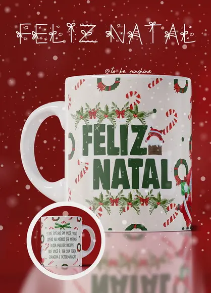 Caneca Feliz Natal Presente de Natal Lembrança Natalina