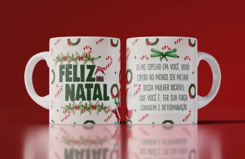 Caneca Feliz Natal Presente de Natal Lembrança Natalina
