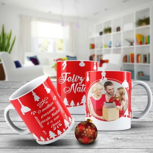 Caneca Feliz natal presente de natal lembrança natalina