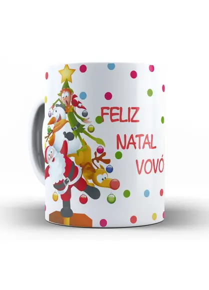 Caneca Feliz Natal Vovó Personalizada com Foto