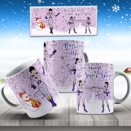 Caneca Feliz natal super amiga