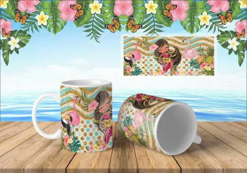 Caneca Flamingos menina