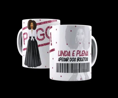 Caneca linda e plena apesar dos boletos