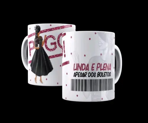 Caneca linda e plena apesar dos boletos