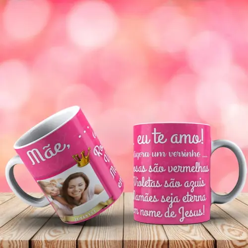 Caneca Mãe personalizada Mãe te amo Versinho