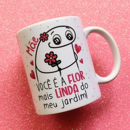 Caneca Mãe você é a flor mais linda do meu jardim mãe flork