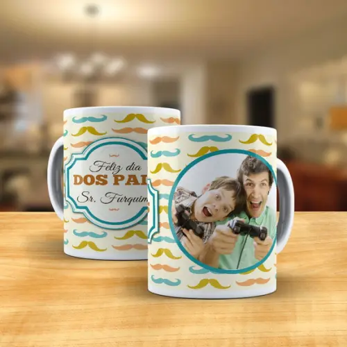 caneca pai bigode feliz dia dos pais