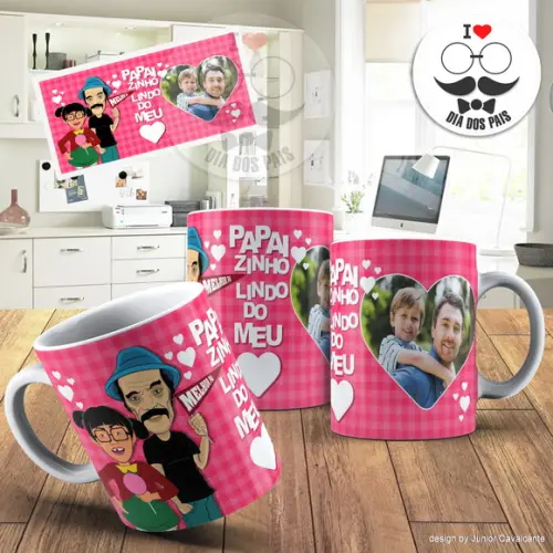 caneca pai chiquinha e sr. madruga presente lembrança pais