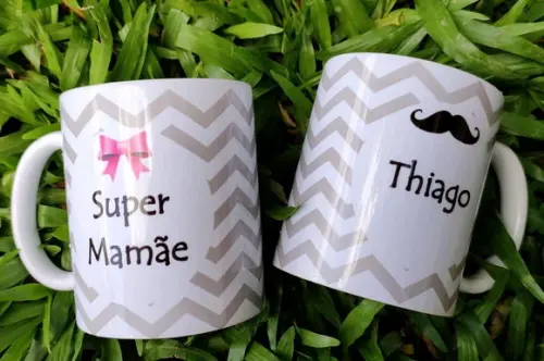 Caneca pai caneca mãe super papai super mamãe