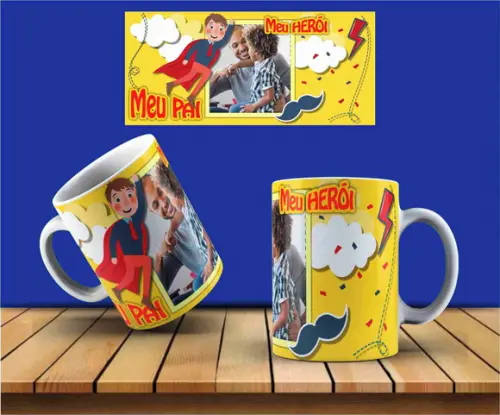 caneca pai dia dos pais presente pai meu herói