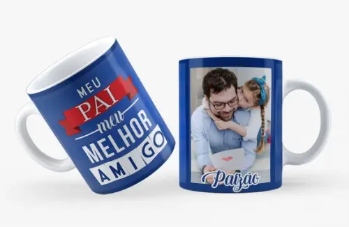 Caneca Pai Foto Dia dos Pais Presente Personalizado com Foto