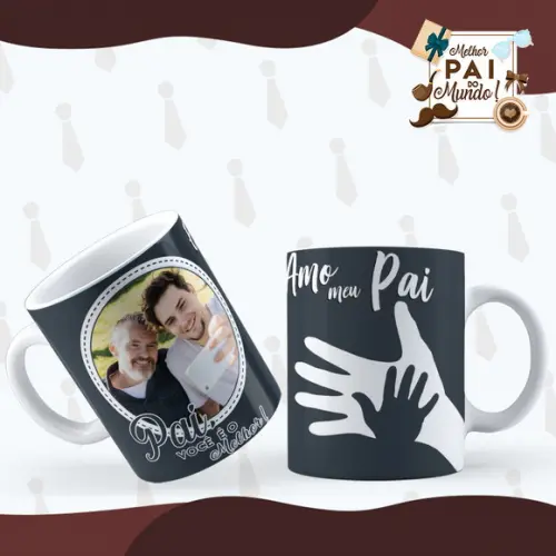Caneca Pai Personalizada com Foto Caneca Única Amo Meu Pai