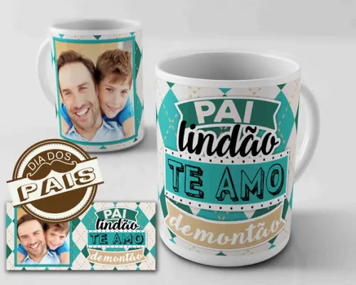 caneca pai lindão te amo de montão dia dos pais