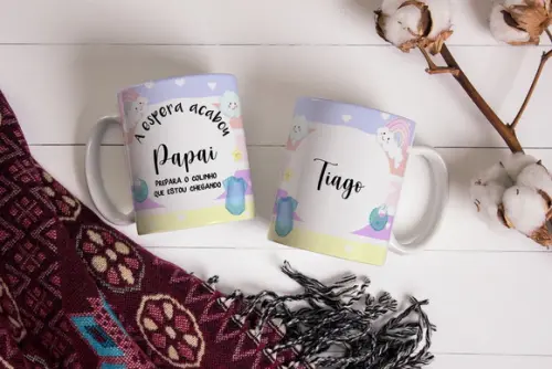 Caneca Pai Prepara o Colinho Que Estou Chegando