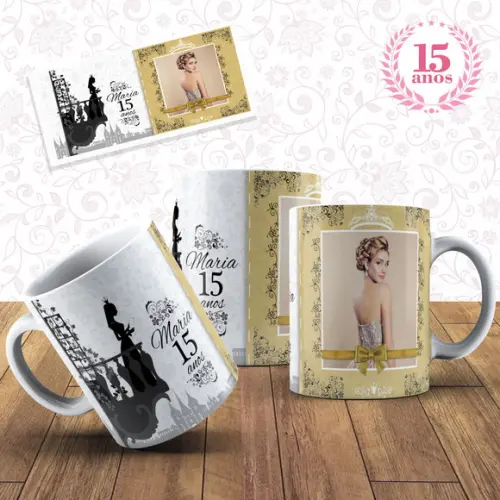 Caneca personalizada 15 anos com foto lembrança debutante
