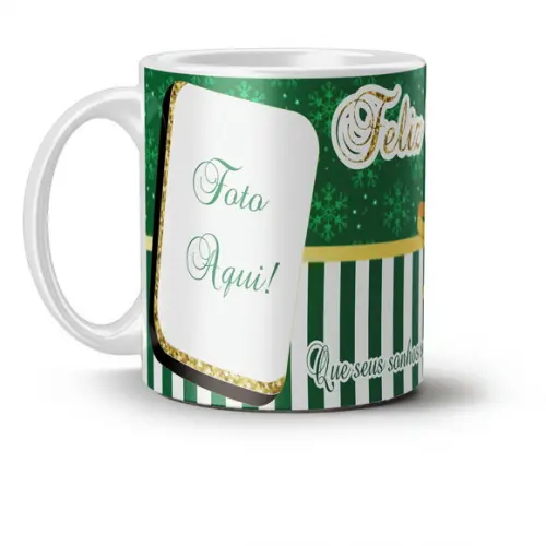 Caneca personalizada com foto Feliz Natal