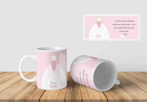 Caneca Personalizada Casamento Lembrança Kit Noivos