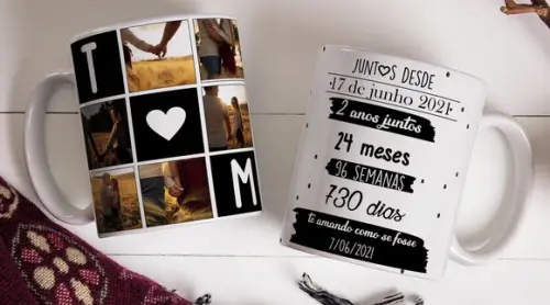 Caneca Personalizada com Fotos do Casal Presente Namorados