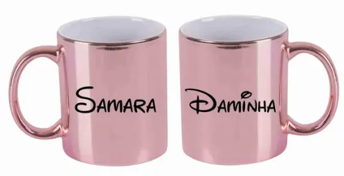 Caneca Personalizada cromada rose inspira respira não pira