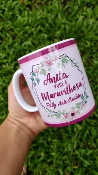 Caneca personalizada Feliz aniversário personalizada