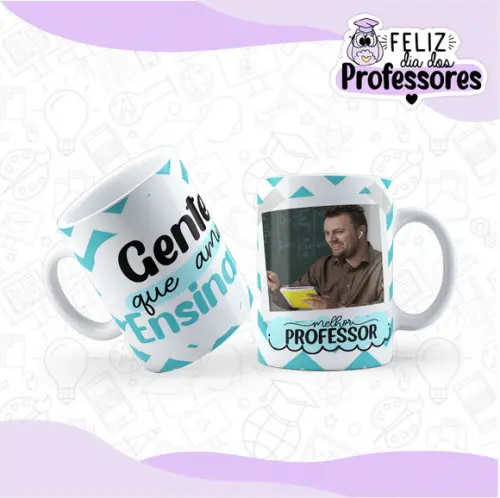 Caneca Personalizada Foto Gente Que Ama Ensinar Professor