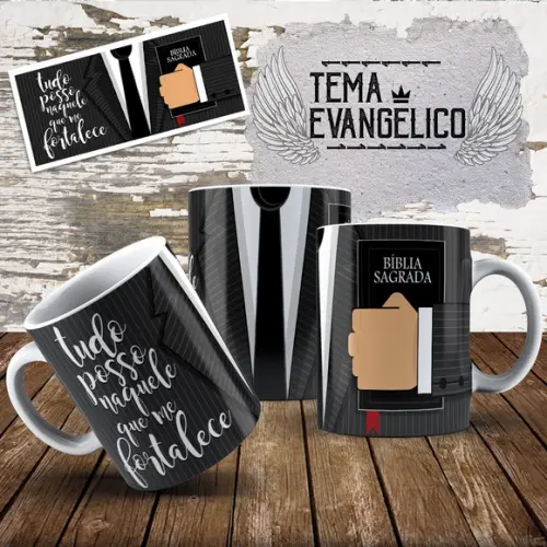 Caneca Personalizada Pastor Tudo posso naquele que me