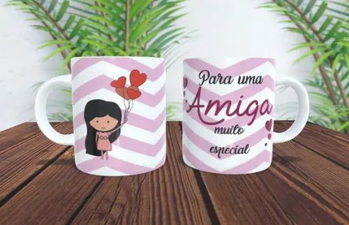 Caneca Presente para Uma Amiga Querida Cute Delicada