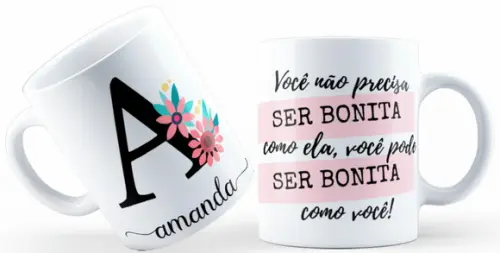Caneca personalizada você é bonita caneca com seu nome
