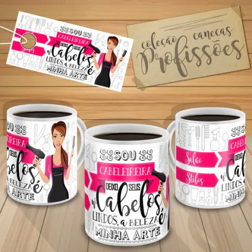 Caneca Sou cabeleireira profissão