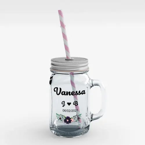 copo canudo Daminha Casamento madrinha masonjar mini jarro