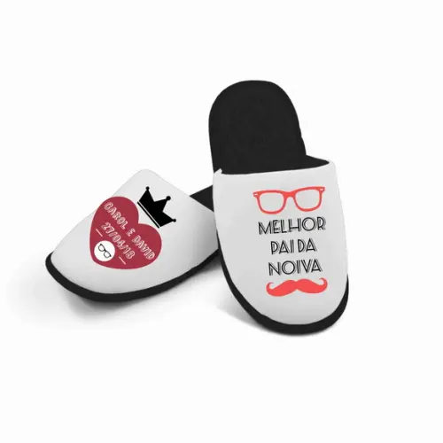 Pantufa Personalizado Melhor Pai da Noiva Noivo Casamento