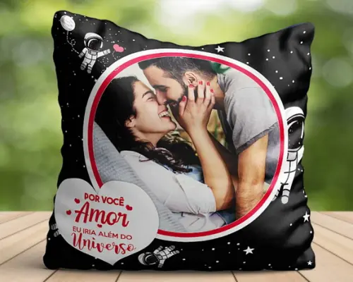 Por você eu iria além do universo namorados almofada amor