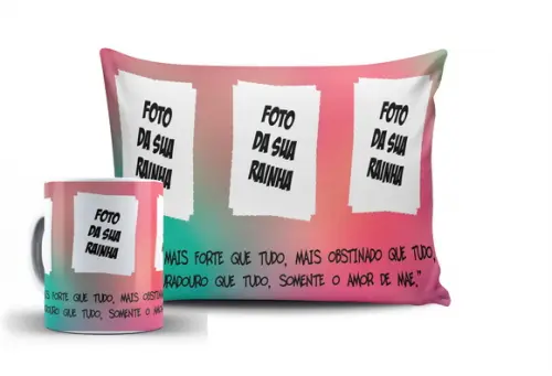 Presente Mãe Personalizado c/ Foto Somente Amor de Mãe