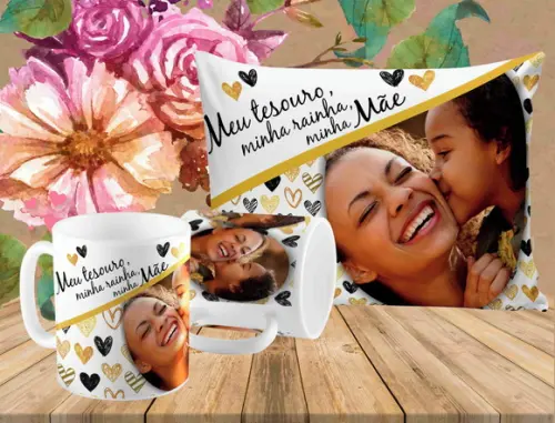 Presente Mãe meu tesouro minha rainha minha mãe com foto
