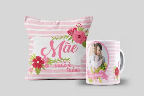 Presente Mãe personalizado c/ foto Mãe Você é tudo