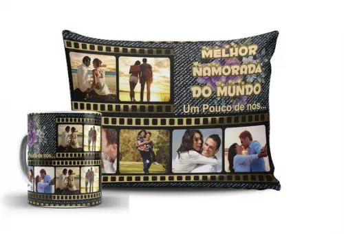 Presente namorada perfeita com foto filme de amor