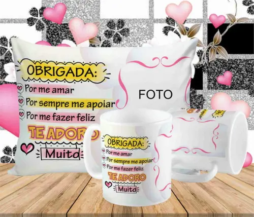 Presente namorados obrigada por me amar com foto
