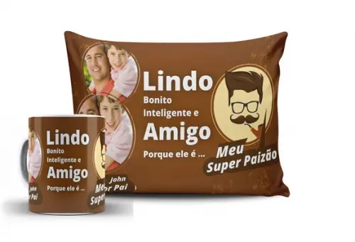 Presente pai personalizado foto Super paizão dia dos pais