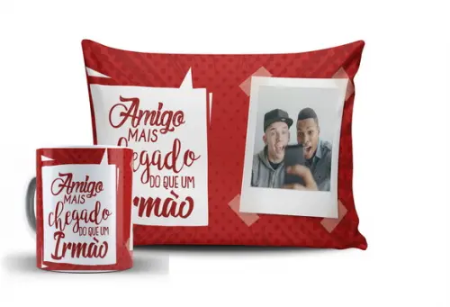 Presente personalizado foto amigos mais chegados que irmão