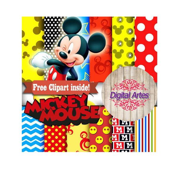 Kit Digital Papéis Mickey