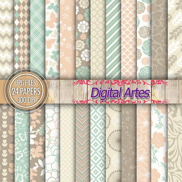 Kit Digital Papéis Florais